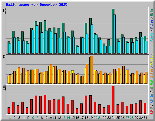 Daily usage for December 2025
