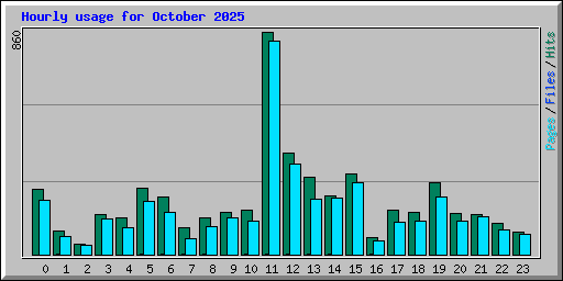 Hourly usage for October 2025