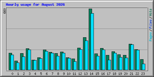 Hourly usage for August 2026