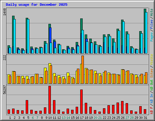 Daily usage for December 2025