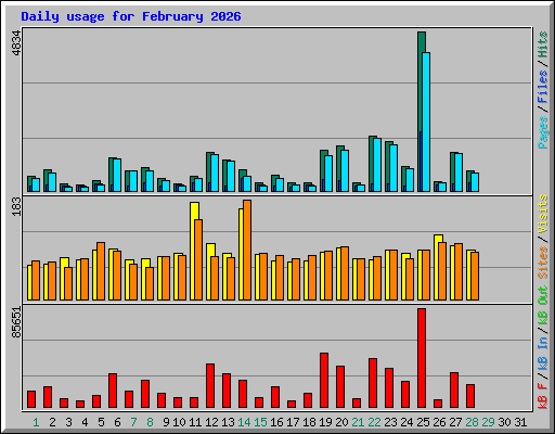 Daily usage for February 2026