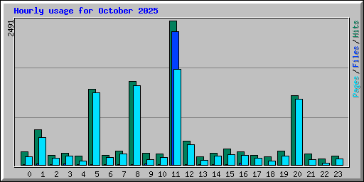 Hourly usage for October 2025