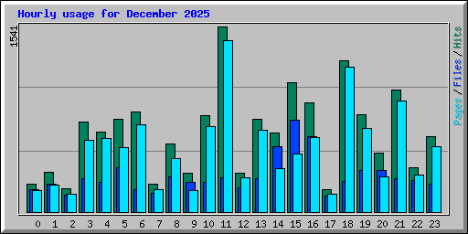 Hourly usage for December 2025