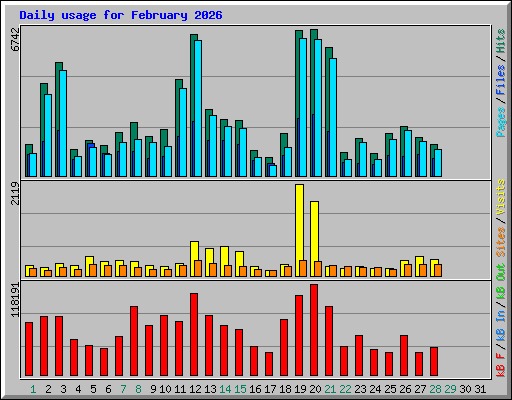 Daily usage for February 2026