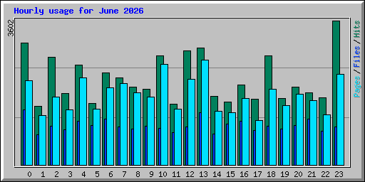 Hourly usage for June 2026