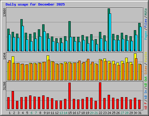 Daily usage for December 2025